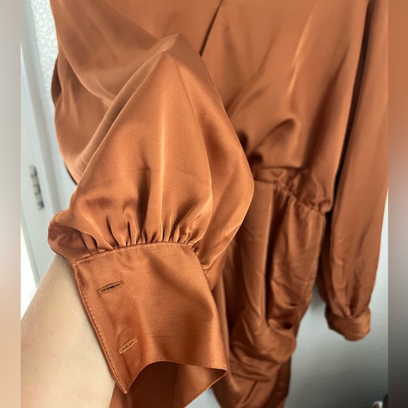 Worthington satin rust colored knee length XXL NWT. great for holiday parties - Picture 3 of 4